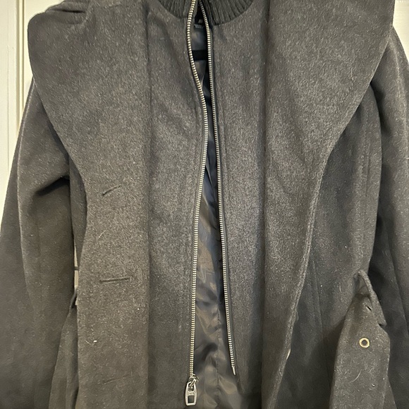 MISS SIXTY VINTAGE CHARCOAL WOOL BLEND COAT - Picture 3 of 6